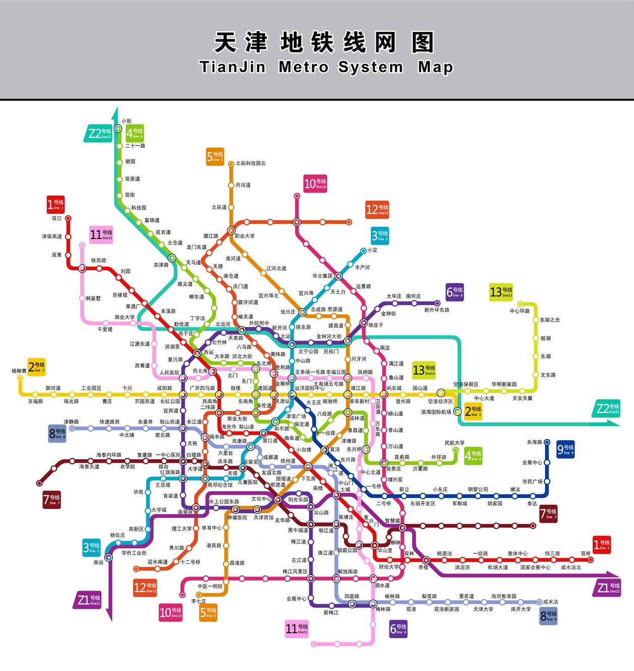 天津地铁8号线最新线路图